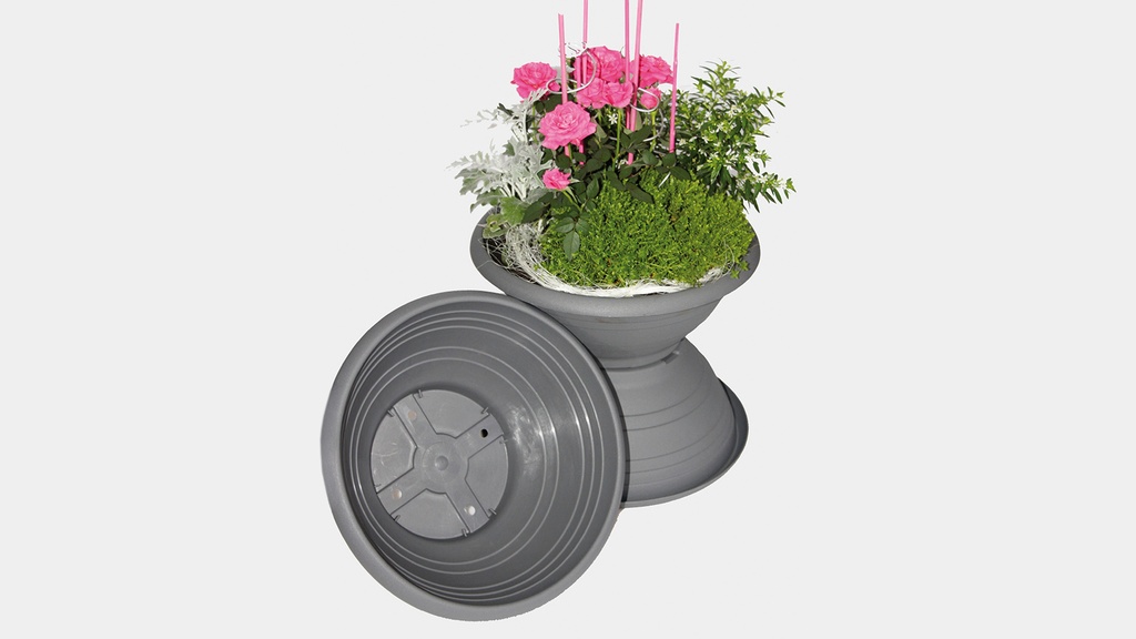 Blumenschale mit Bodenlöcher anthrazit ø 40 cm