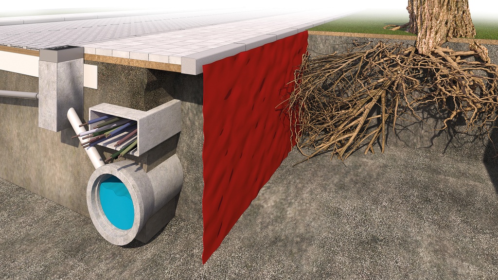 Wurzelschutzvlies ROOTBARRIER® 325, 50 m lang, 65 cm breit
