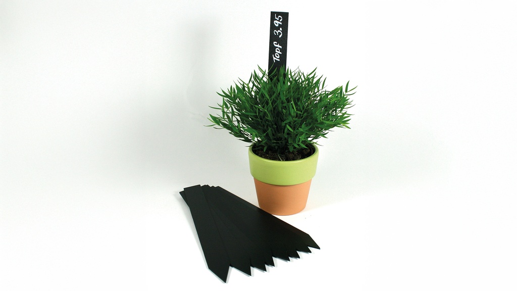 Stecketiketten schwarz, 300 x 35 mm, Beutel à 10 Stück