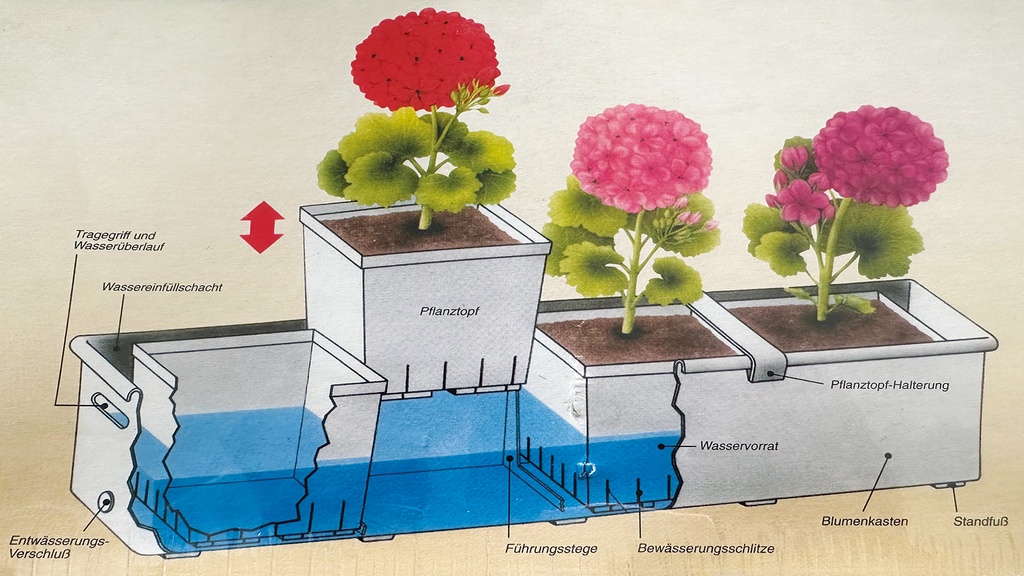 Kräuterkasten PFLANZFIX blau 100 cm lang