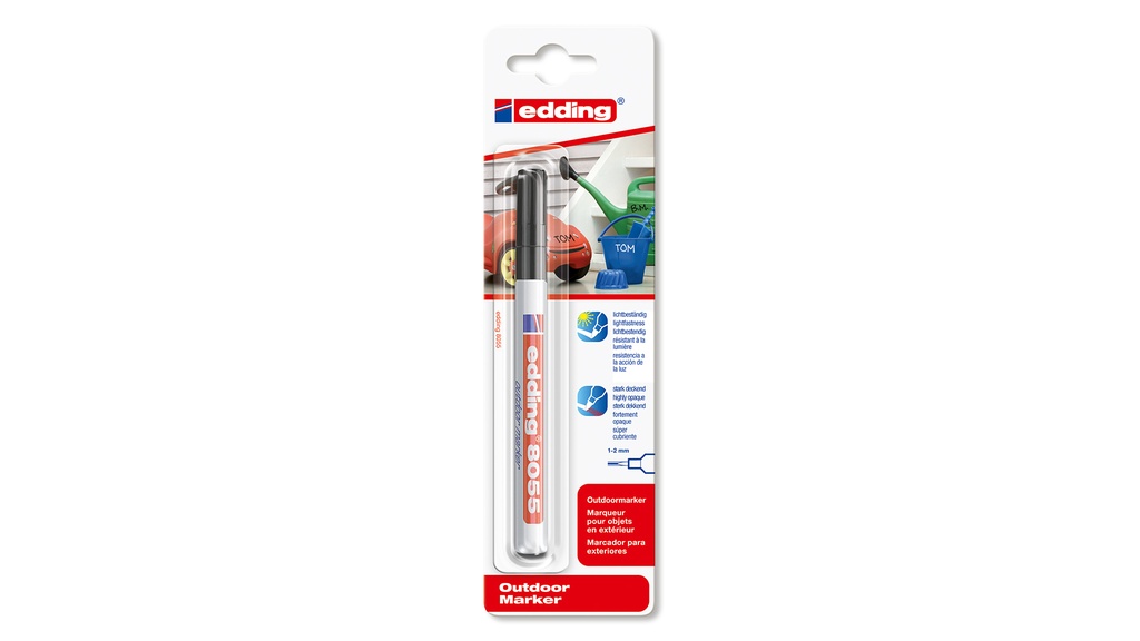 Outdoormarker «EDDING 8055», schwarz, Strichstärke 1-2 mm