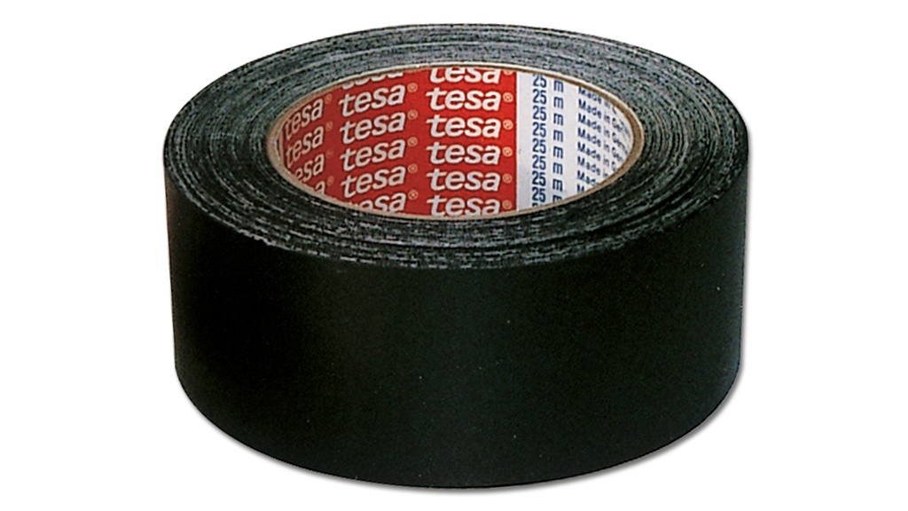 Bande gommée TESA noire 25 m x 50 mm
