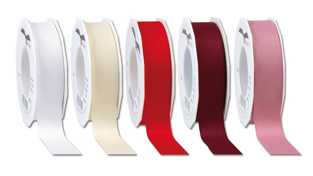 Ruban en polyester blanche, largeur 25 mm