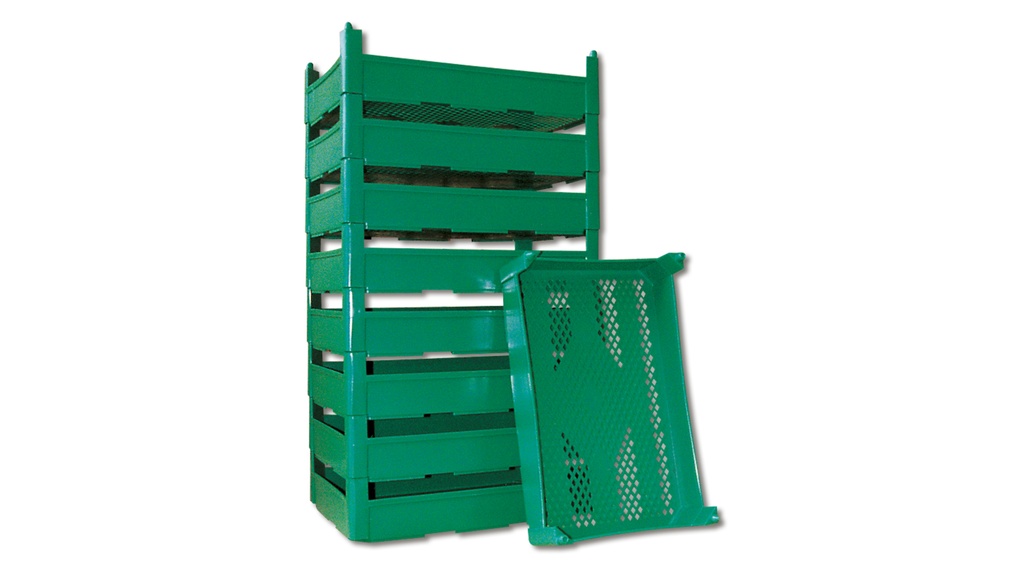 Cageot en plastique POLY, vert, 54 x 35 cm