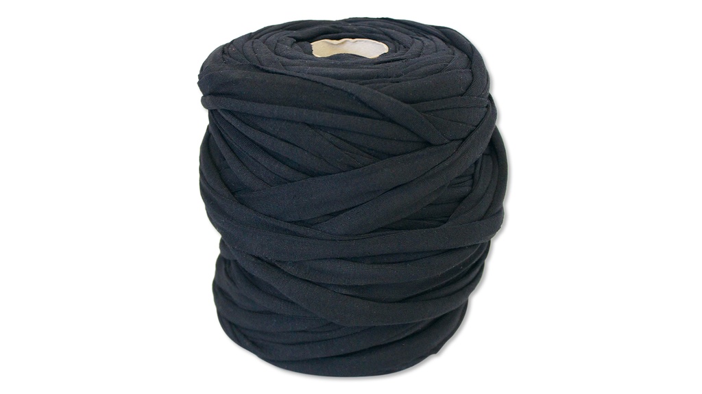 Attache textile, noire, en pur coton, bobine de 1 kg