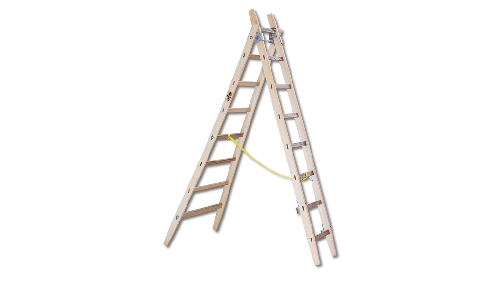 Leiter GUBLER aus Holz, 2 x 18 Sprossen, 8.93 m