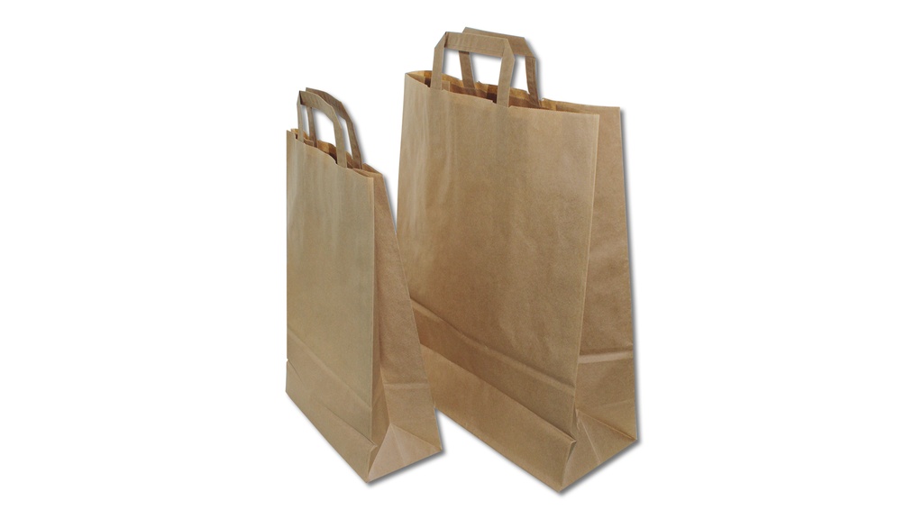 Papiertragetaschen Kraftpapier braun/naturfarben, 22/10 x 28 cm, 50 Stück