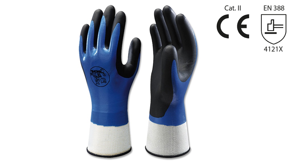Schutzhandschuhe SHOWA blau/schwarz, Grösse 9/XL