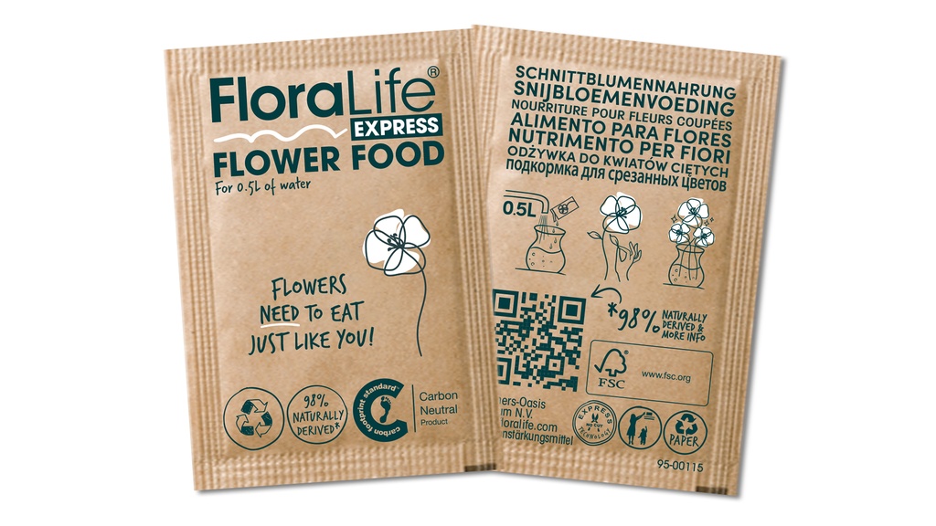 OASIS® FLORALIFE® Express Pulver Schnittblumennahrung 5 g, 500 Beutel