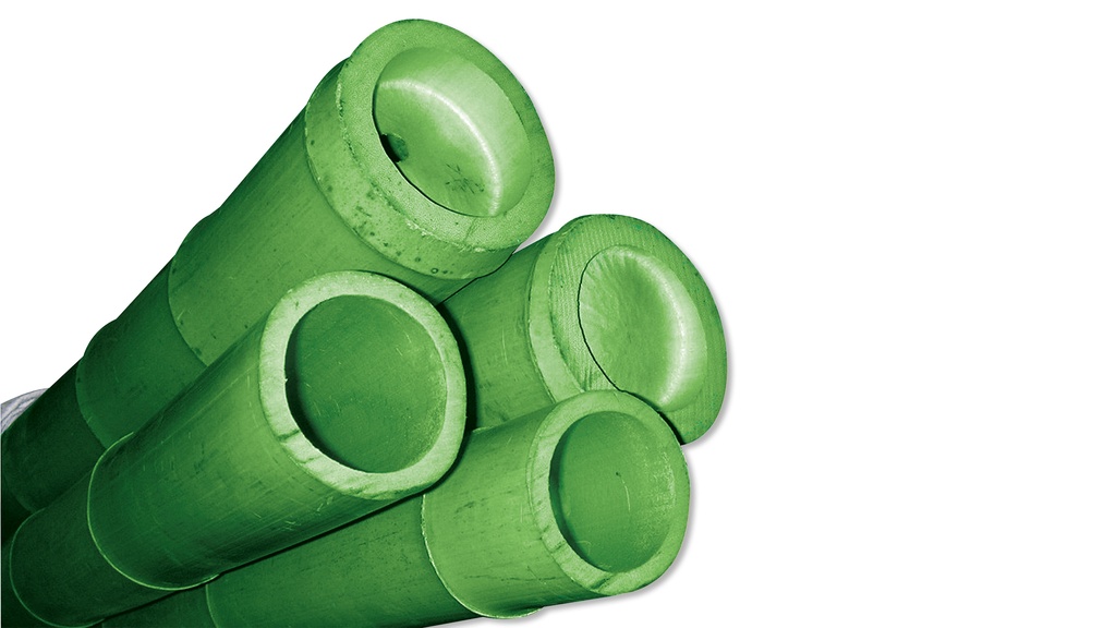 Bâtons de bambou pour la décoration 310 cm ø 40/45 mm, vert