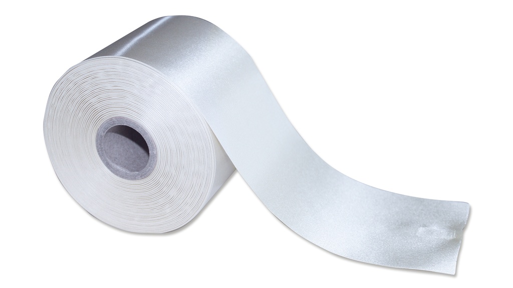 Schmuckband weiss, 70 mm breit, 50 m