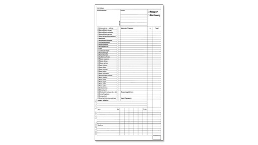 Arbeitsrapportblock 297 x 160 mm