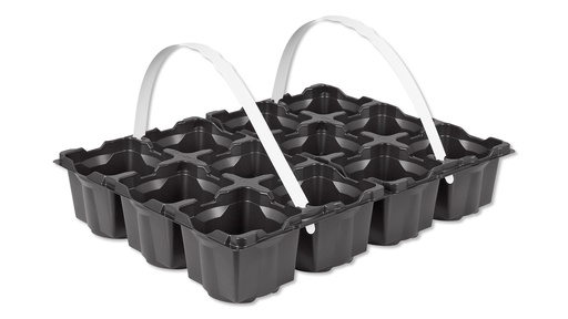 Tragepackung 12 (2x6) Mulden, Topfmass 9/9 cm, ohne Tragegriff