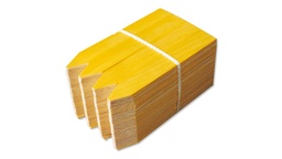 [200.160] Etiquettes en bois jaune, 200 x 26 mm, botte de 100 pièces