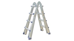 [205.180] Teleskopleiter aus Aluminium, 4 x 4 Sprossen, 4.20 m