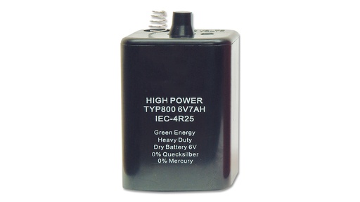 Trockenlangzeitbatterie, High Power Typ 800, 6V/7Ah-4R25