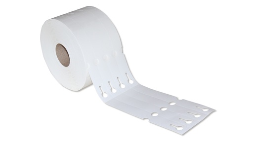 TT-Schlaufenetiketten weiss 4-bahnig 200 x 25 mm, 2'000 Stück